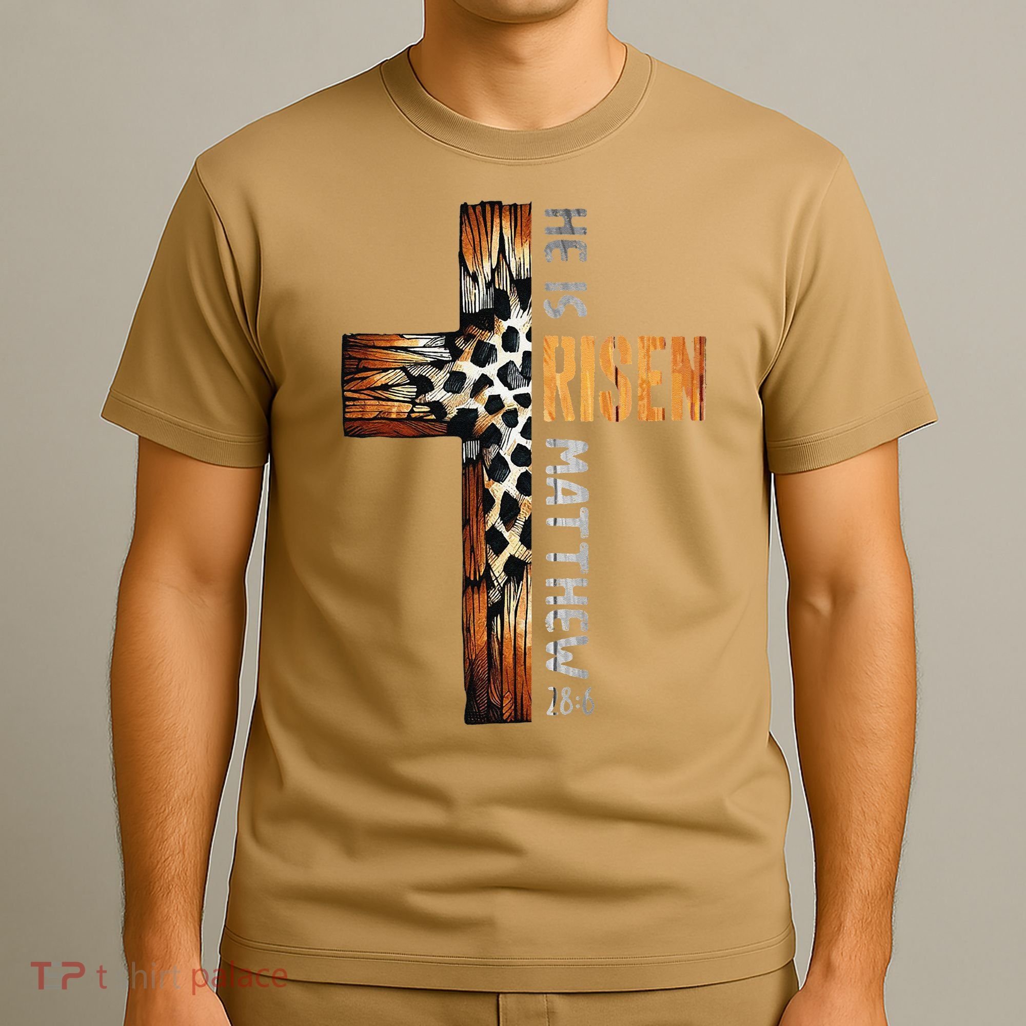He Is Risen Cross Jesus Religious Christian Faith Easter T-Shirt