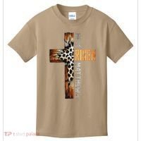 He Is Risen Cross Jesus Religious Christian Faith Easter Kids T-Shirt thumb 0
