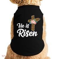 He Is Risen Jesus Christ Easter Cross Doggie Tank thumb 0