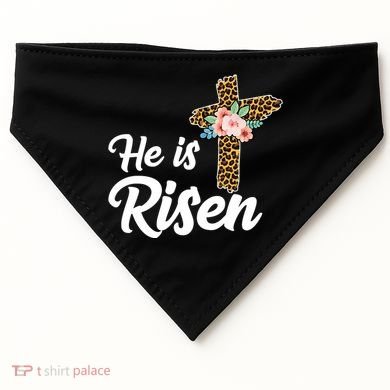 He Is Risen Jesus Christ Easter Cross USA-Made Doggie Bandana