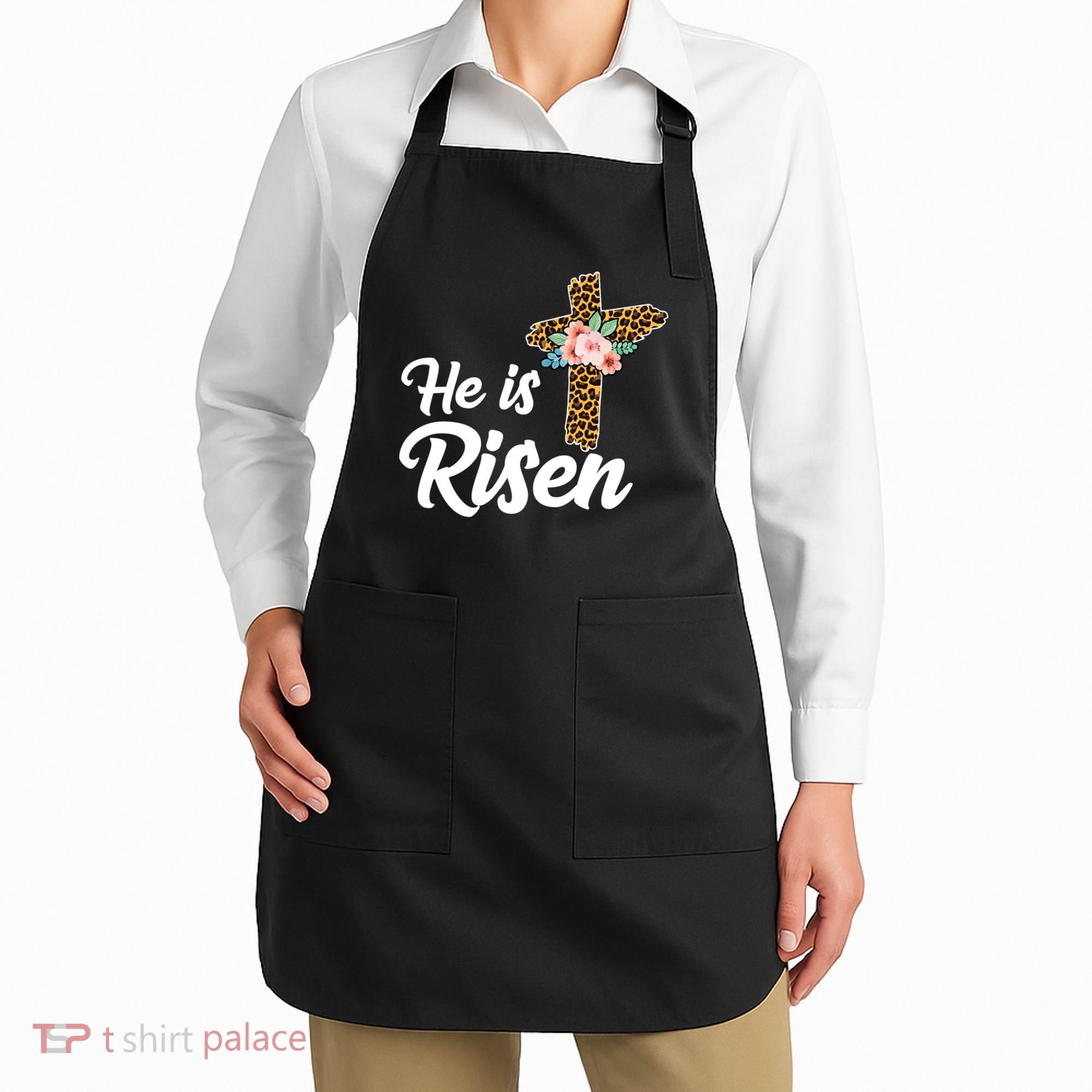 He Is Risen Jesus Christ Easter Cross Apron