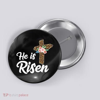 He Is Risen Jesus Christ Easter Cross Button