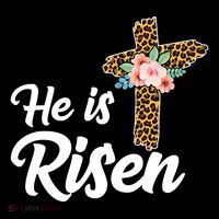 He Is Risen Jesus Christ Easter Cross Button thumb 1