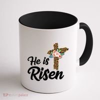 He Is Risen Jesus Christ Easter Cross Coffee Mug thumb 1
