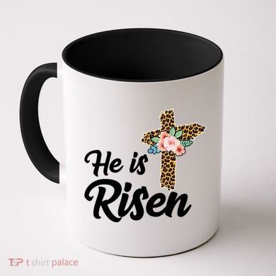 He Is Risen Jesus Christ Easter Cross Coffee Mug