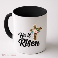 He Is Risen Jesus Christ Easter Cross Coffee Mug thumb 0