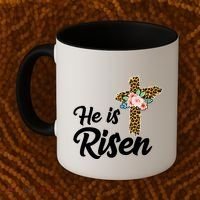 He Is Risen Jesus Christ Easter Cross Coffee Mug thumb 2