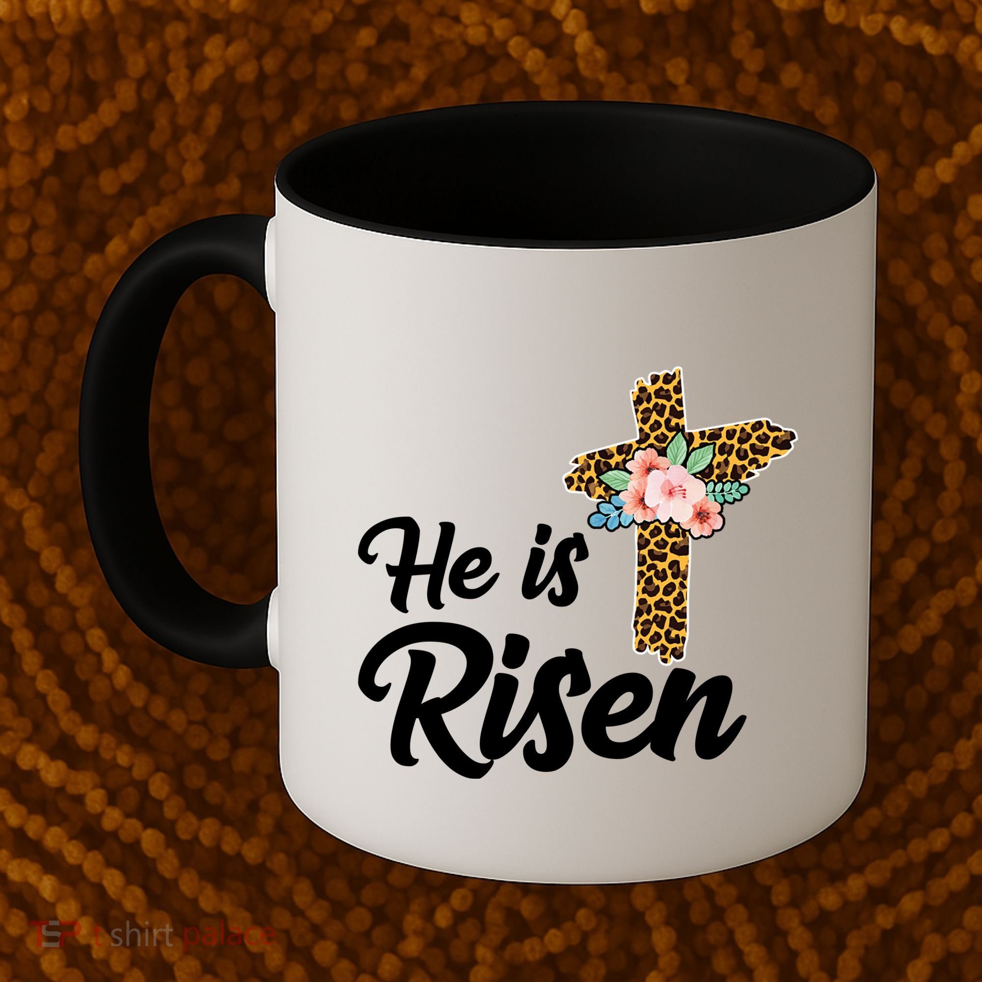 He Is Risen Jesus Christ Easter Cross Coffee Mug