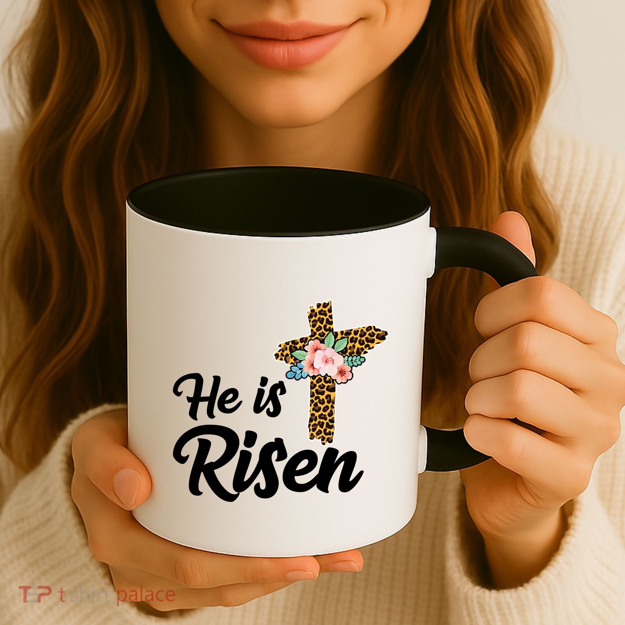 He Is Risen Jesus Christ Easter Cross Coffee Mug