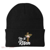 He Is Risen Jesus Christ Easter Cross Beanie thumb 0
