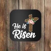 He Is Risen Jesus Christ Easter Cross Coaster thumb 0