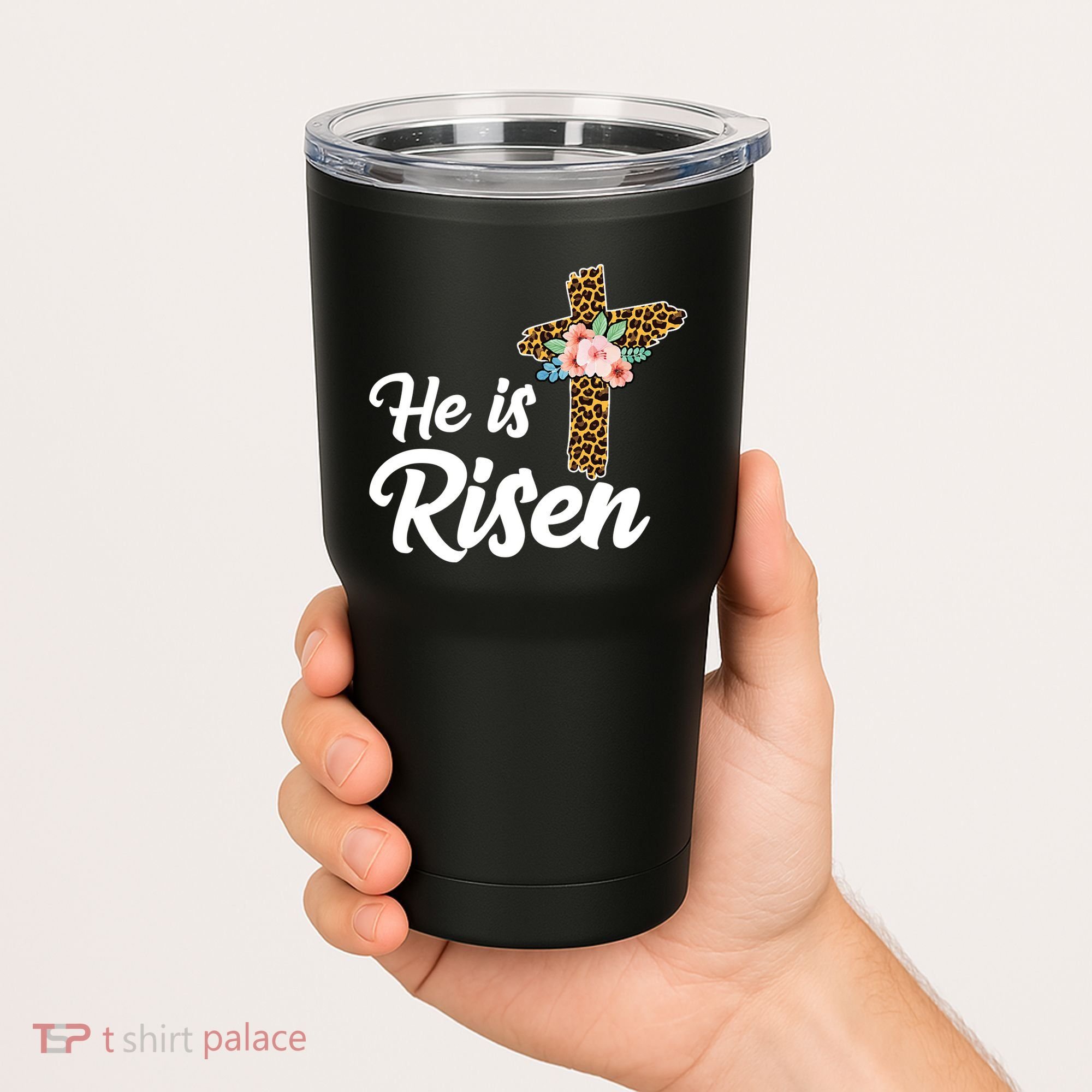 He Is Risen Jesus Christ Easter Cross Tumbler