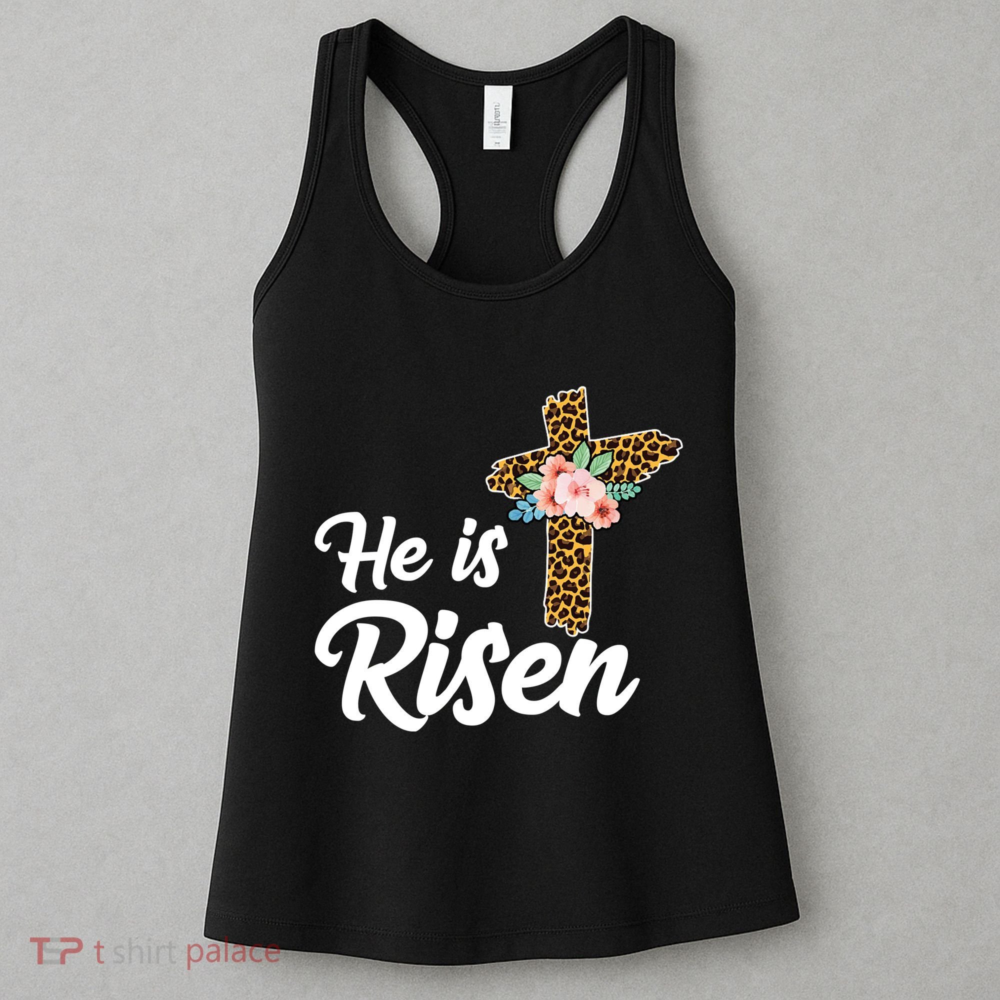He Is Risen Jesus Christ Easter Cross Women's Tank Top