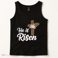 He Is Risen Jesus Christ Easter Cross Tank Top thumb 2