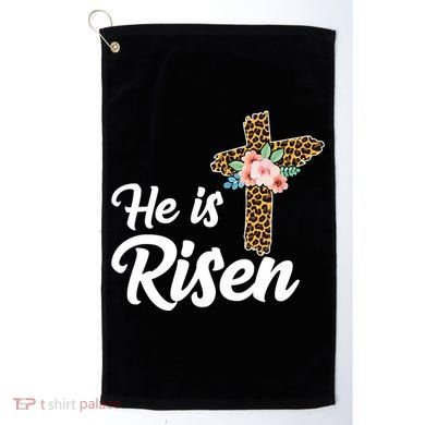 He Is Risen Jesus Christ Easter Cross Golf Towel