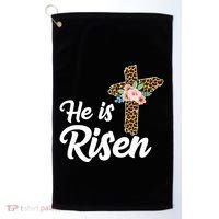 He Is Risen Jesus Christ Easter Cross Golf Towel thumb 0