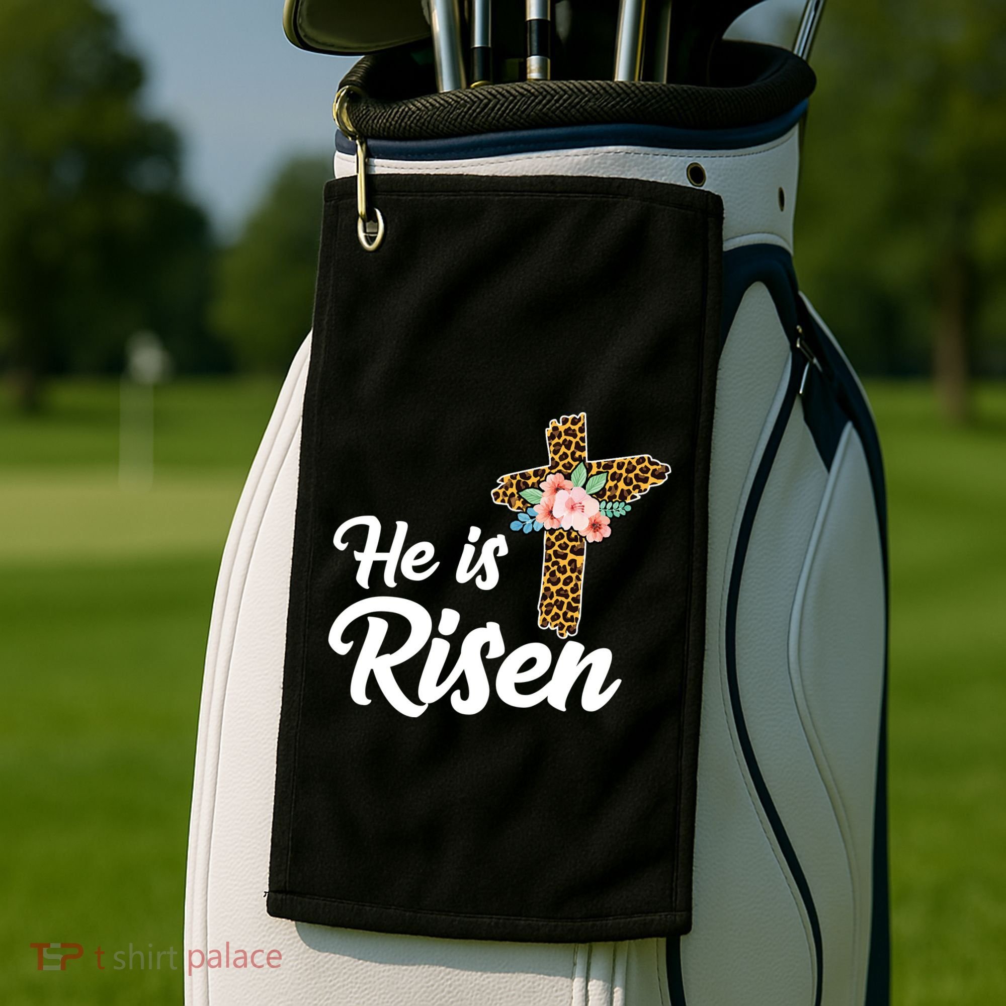 He Is Risen Jesus Christ Easter Cross Golf Towel