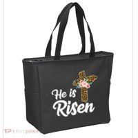 He Is Risen Jesus Christ Easter Cross Tote Bag thumb 2