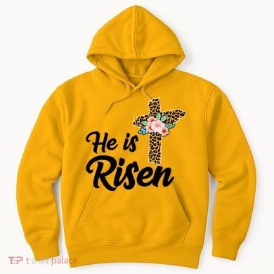 He Is Risen Jesus Christ Easter Cross Hoodie