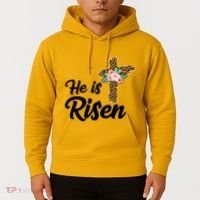He Is Risen Jesus Christ Easter Cross Hoodie thumb 2