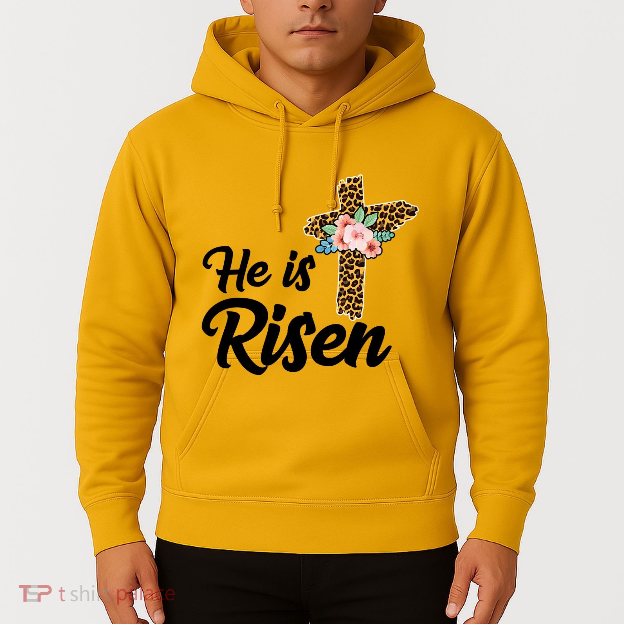 He Is Risen Jesus Christ Easter Cross Hoodie