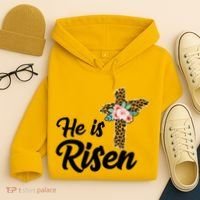 He Is Risen Jesus Christ Easter Cross Hoodie thumb 4