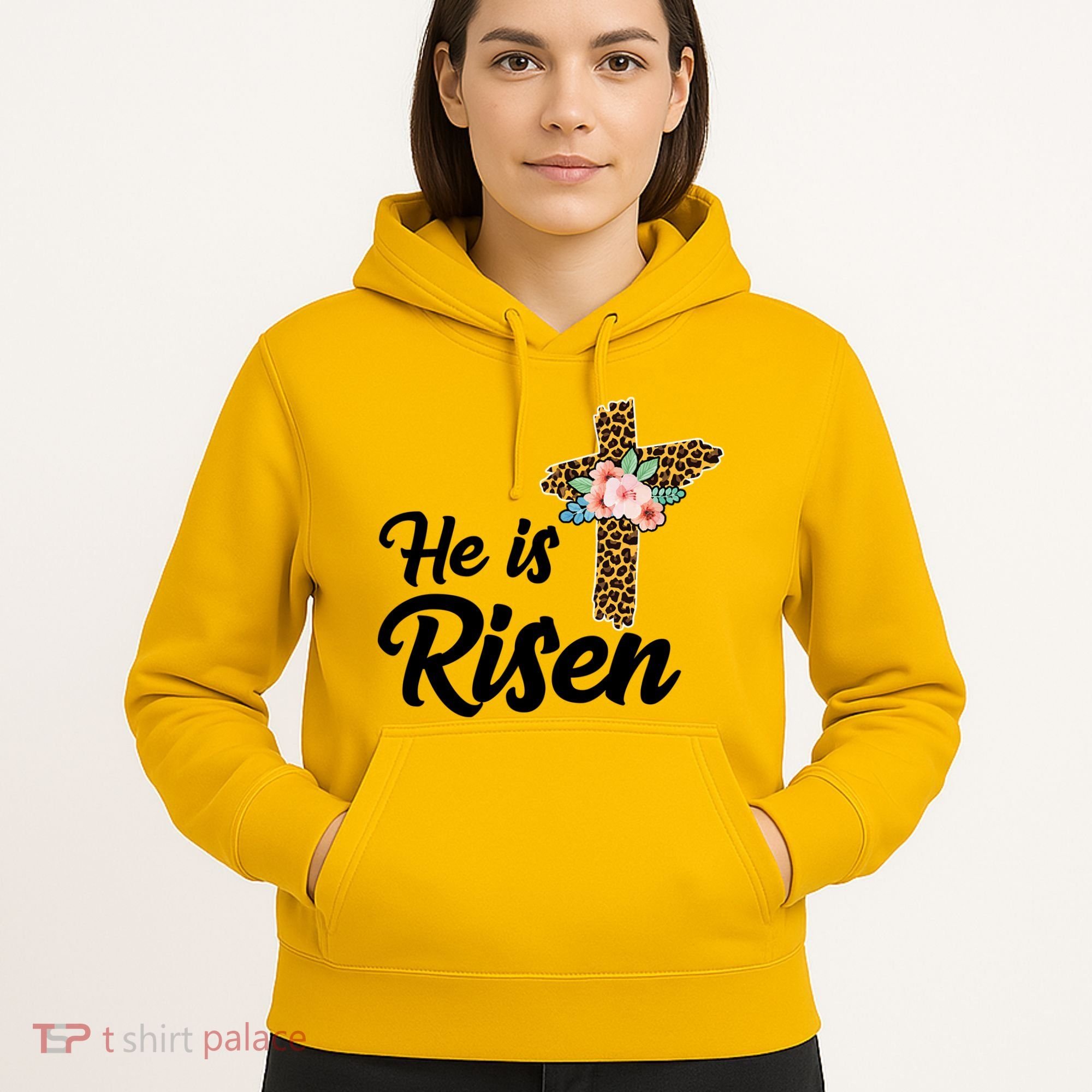 He Is Risen Jesus Christ Easter Cross Hoodie