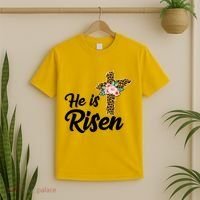 He Is Risen Jesus Christ Easter Cross T-Shirt thumb 2