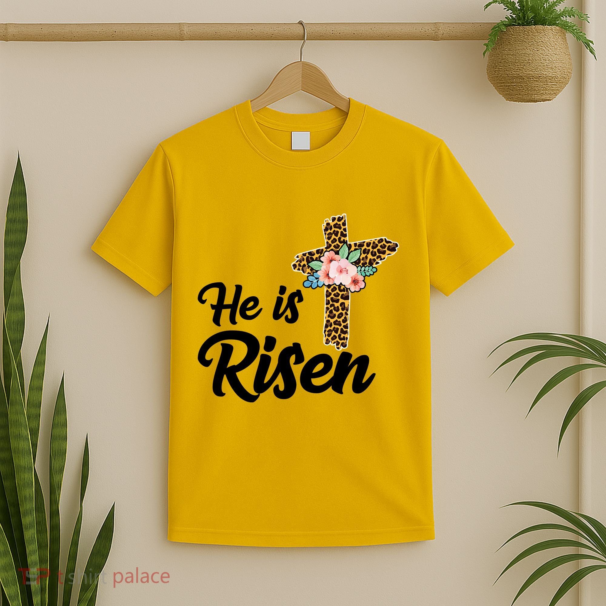 He Is Risen Jesus Christ Easter Cross T-Shirt