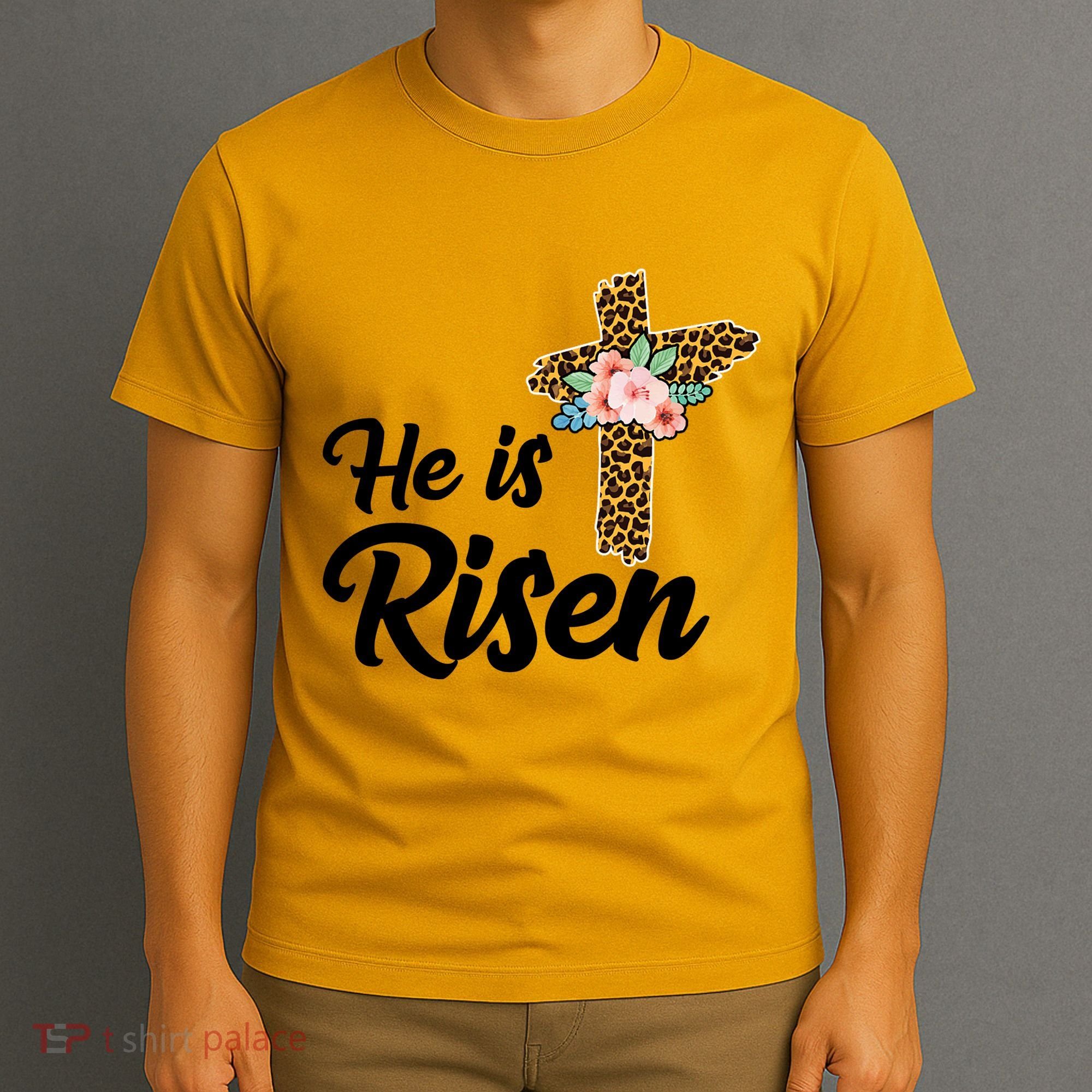 He Is Risen Jesus Christ Easter Cross T-Shirt