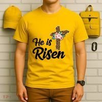 He Is Risen Jesus Christ Easter Cross T-Shirt thumb 6