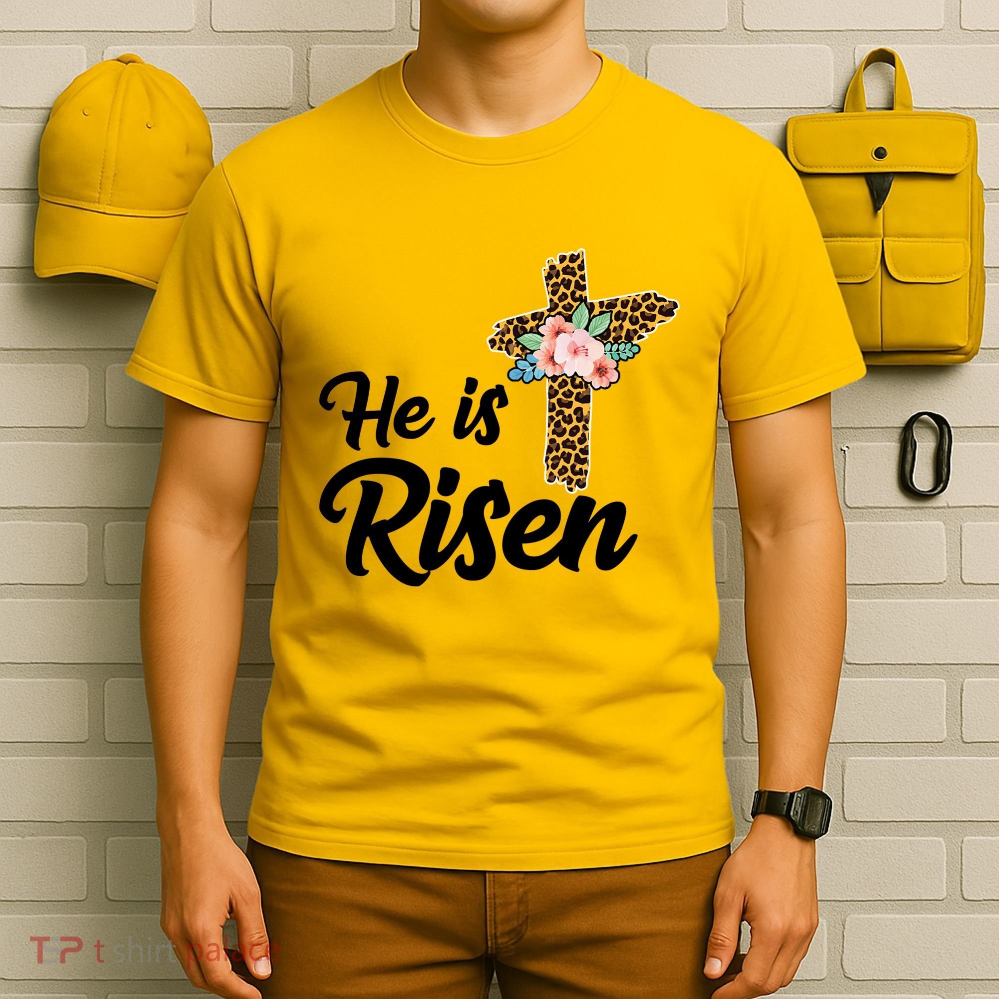 He Is Risen Jesus Christ Easter Cross T-Shirt