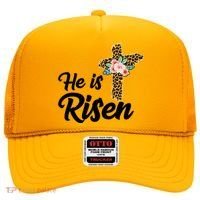 He Is Risen Jesus Christ Easter Cross Hat thumb 0