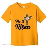 He Is Risen Jesus Christ Easter Cross Toddler T-Shirt thumb 0