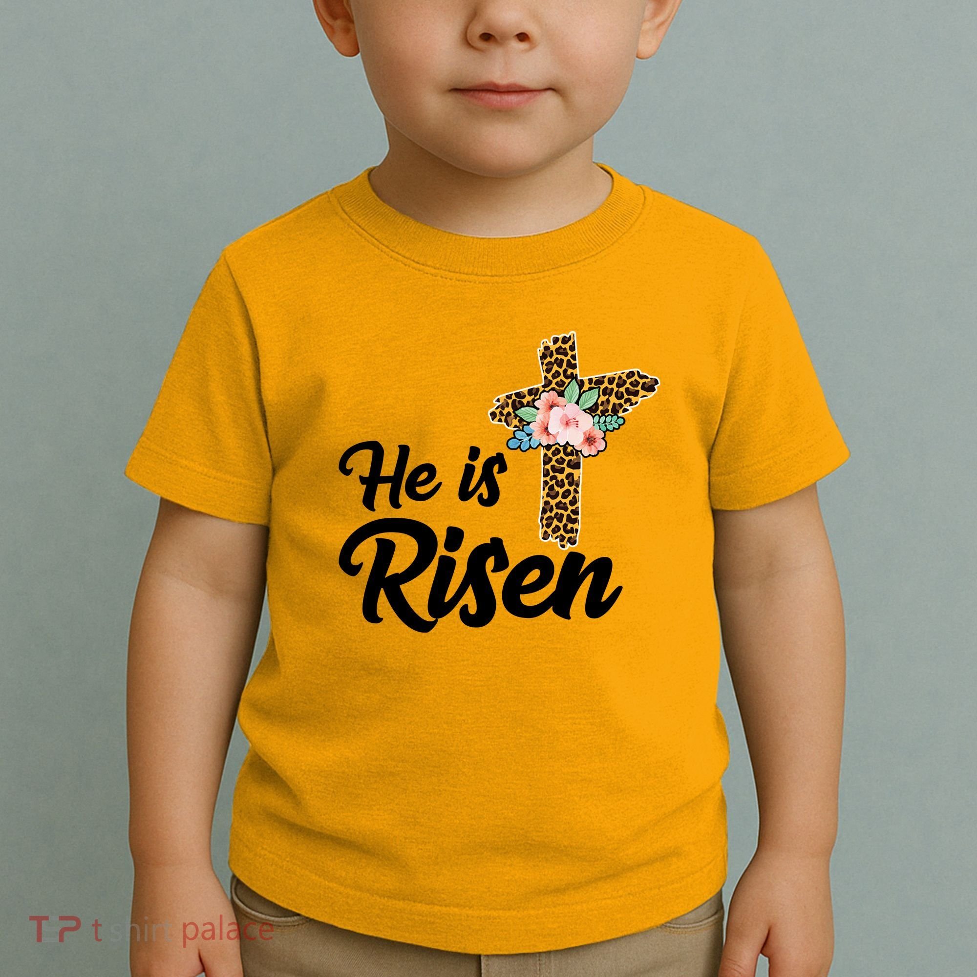 He Is Risen Jesus Christ Easter Cross Toddler T-Shirt