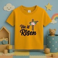 He Is Risen Jesus Christ Easter Cross Toddler T-Shirt thumb 3