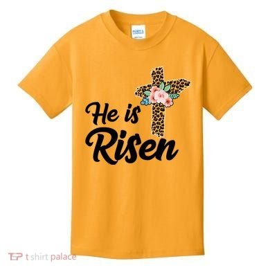 He Is Risen Jesus Christ Easter Cross Kids T-Shirt