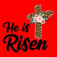 He Is Risen Jesus Christ Easter Cross Santa Hat thumb 1