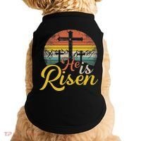 He Is Risen Christian Easter Jesus Doggie Tank thumb 0