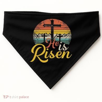 He Is Risen Christian Easter Jesus USA-Made Doggie Bandana