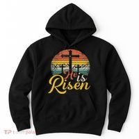 He Is Risen Christian Easter Jesus Hoodie thumb 0