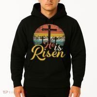 He Is Risen Christian Easter Jesus Hoodie thumb 2