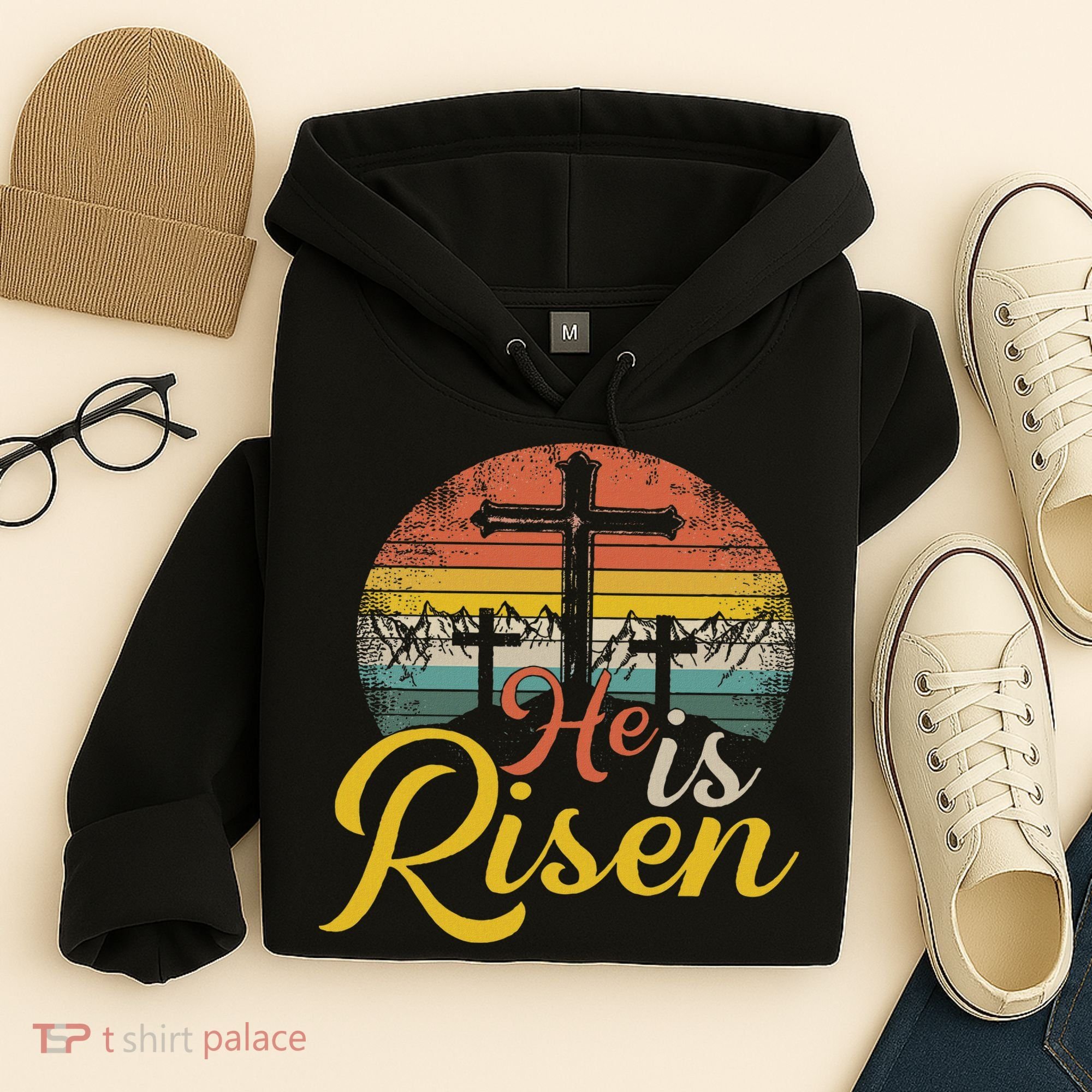 He Is Risen Christian Easter Jesus Hoodie