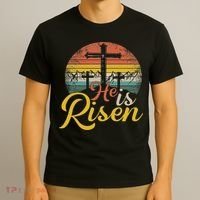 He Is Risen Christian Easter Jesus T-Shirt thumb 3