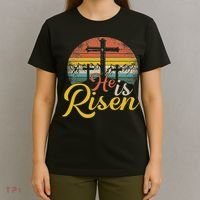 He Is Risen Christian Easter Jesus T-Shirt thumb 4