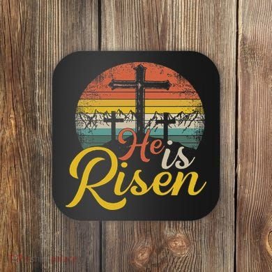 He Is Risen Christian Easter Jesus Coaster