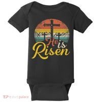He Is Risen Christian Easter Jesus Baby Bodysuit thumb 0