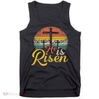 He Is Risen Christian Easter Jesus Tank Top thumb 0
