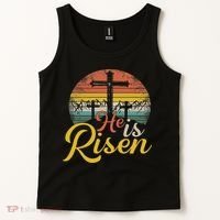 He Is Risen Christian Easter Jesus Tank Top thumb 2