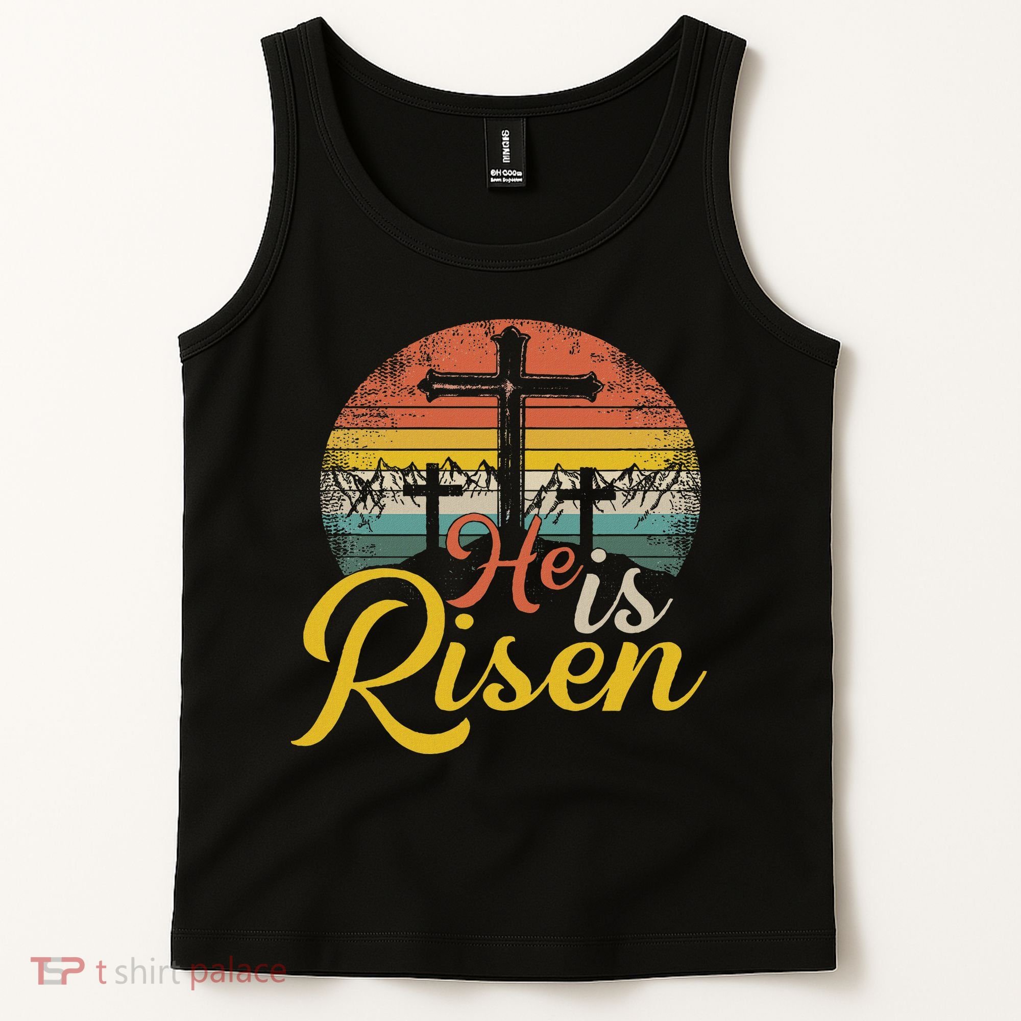 He Is Risen Christian Easter Jesus Tank Top